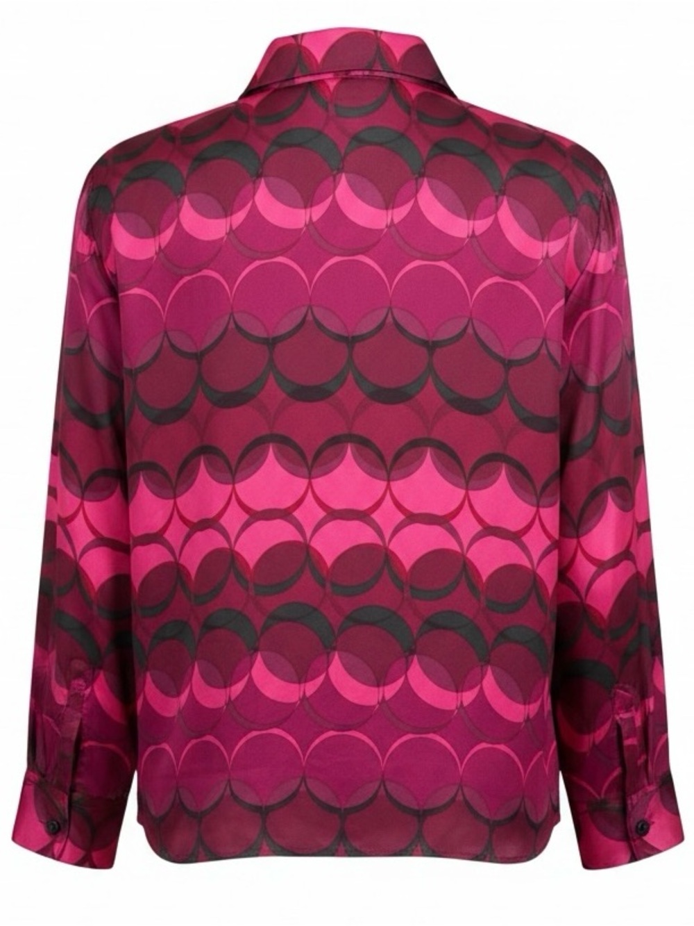 Gianni Woman 100% Silk Blouse Plus Size 16W Pink Purple Geometric Button Front - Picture 4 of 10